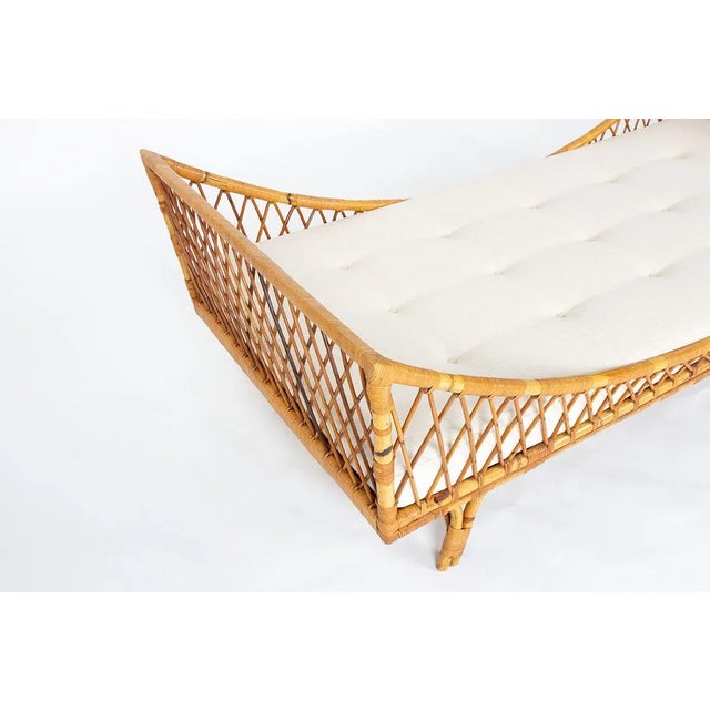 Vintage Daybed in Rattan, 1950 For Sale - Image 6 of 12
