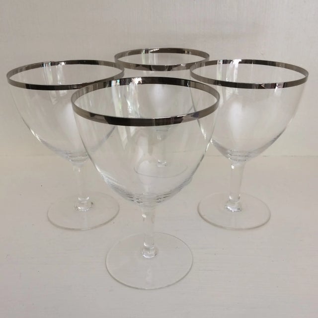 Platinum Rim Wine Glasses 1940s West Germany - Set of 4 For Sale - Image 13 of 13