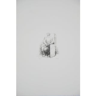 Henry Moore, Woman Sitting in an Armchair, Original Signed Lithograph For Sale