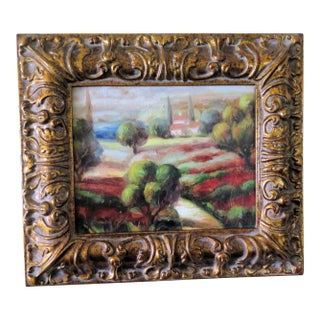 French Impressionist Painting of a Acreage Attached to a French Chateau Signed Lopez For Sale
