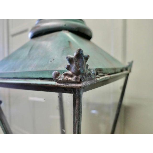 1900 - 1909 Large Copper Lantern Street Light, 1900 For Sale - Image 5 of 8