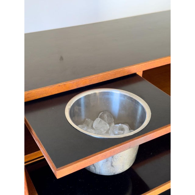 Glass & Teak Drinks Bar by Erik Buch for Dyrlund, Denmark, 1960s For Sale - Image 12 of 17