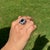 3.63ct Emerald-Cut Blue Sapphire Diamond Victorian Ring in 18k White Gold Size 6.5 For Sale - Image 10 of 18