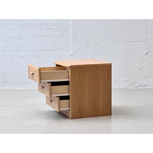 Wood Vintage Bedside Table in Light Wood For Sale - Image 7 of 16