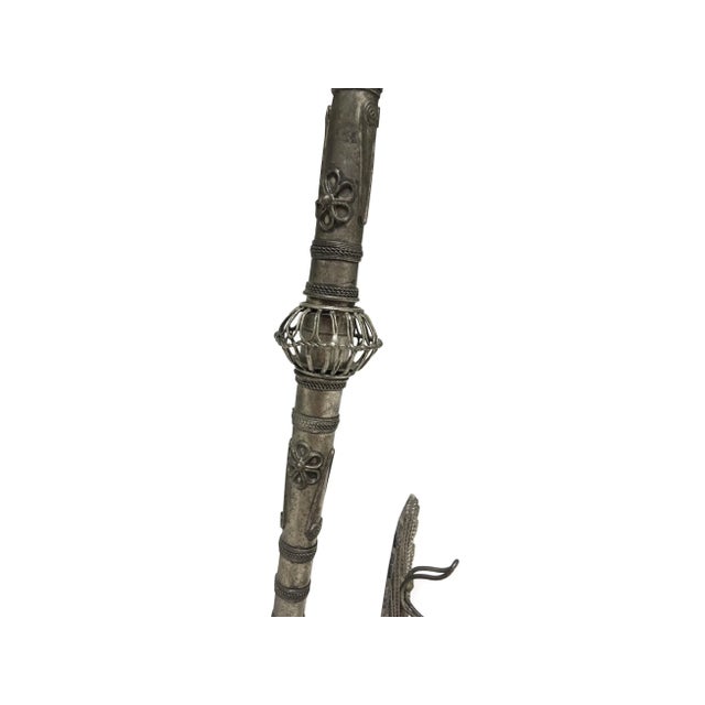 Early 20th Century Antique Long Tribal Peacock Herbs Pipe For Sale - Image 5 of 7