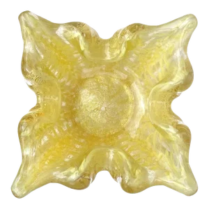 Murano Barovier Toso Vintage Yellow Gold Flecks Control Bubbles Italian Art Glass Spike Bowl Ashtray