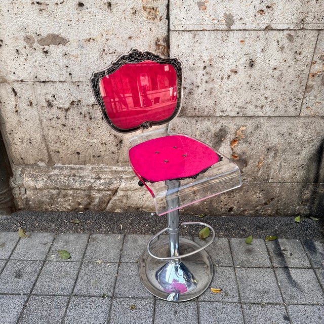 Neo-Baroque Stool in Acrylic Glass from Acrila, France, 2000s For Sale - Image 6 of 18