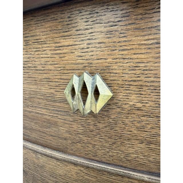 Vintage Stanley Bow-Front MCM Credenza Sideboard, Refinished, 48" For Sale - Image 14 of 14