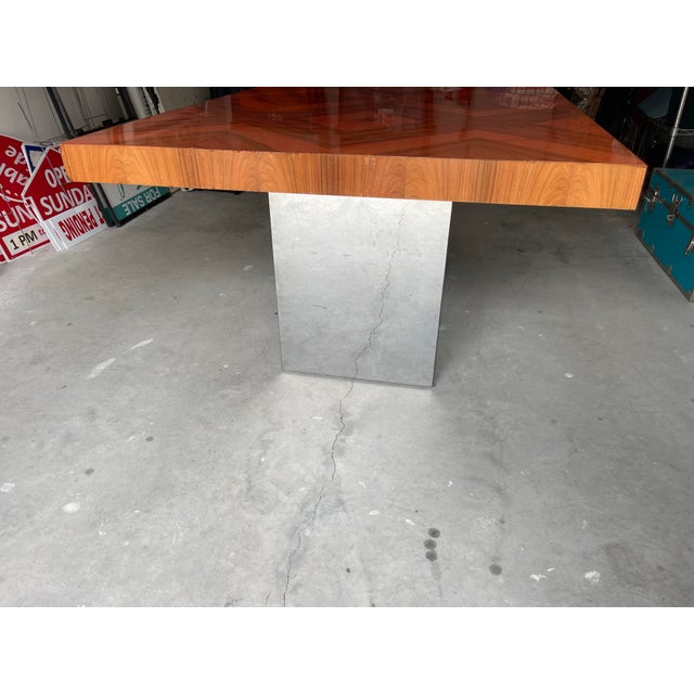 Milo Baughman for Thayer Coggin 1980s Dining Table Styled Like Milo Baughman, for Thayer Coggin. With Matching Sideboard/Credenza. For Sale - Image 4 of 10