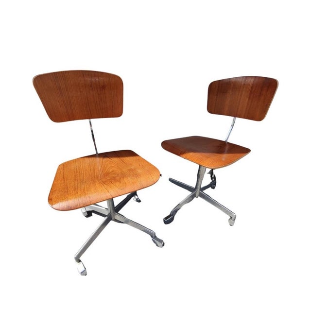 Mid-Century Modern Set of 2/Danish Kevi Swivel Chairs For Sale - Image 3 of 7