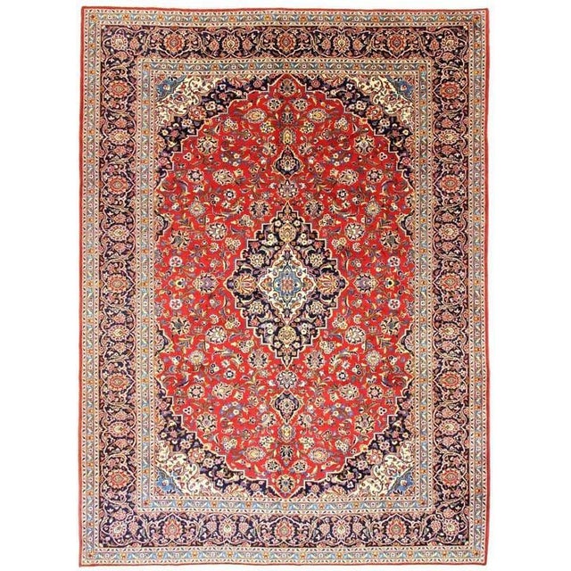 Hand-Knotted Keshan Rug Nain in Wool For Sale - Image 3 of 7