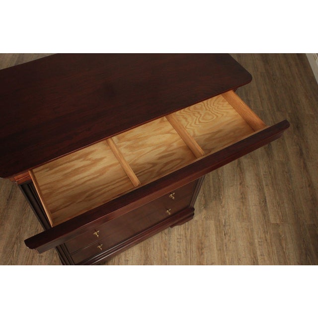 Brown Stickley Marseilles Louis Philippe Style Cherry Tall Chest For Sale - Image 8 of 18