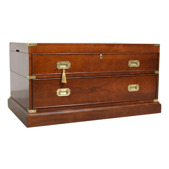 Vintage Campaign Style Lift Top Coffee Table or Storage Box For Sale