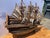 1940s Vintage Large Ship Model Custom Hand Made Wood Galleon Dreadnought Gunship For Sale - Image 5 of 6