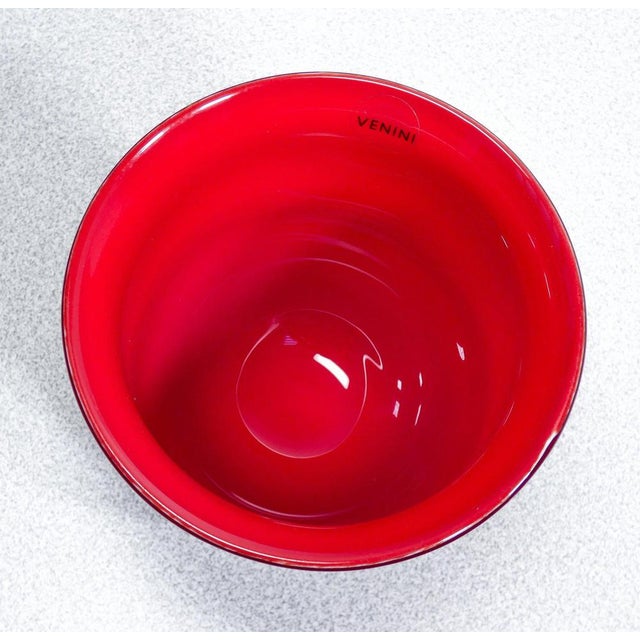 Red Opal Blown Glass Vase from Venini For Sale - Image 11 of 14