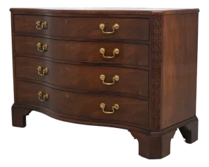 Baker Mahogany Serpentine 4 Drawer Chest