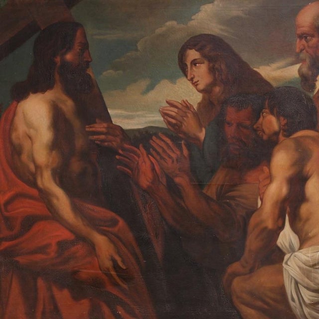 Flemish Artist, Christ Forgiving Penitent Sinners, 1860, Oil on Canvas For Sale - Image 3 of 13