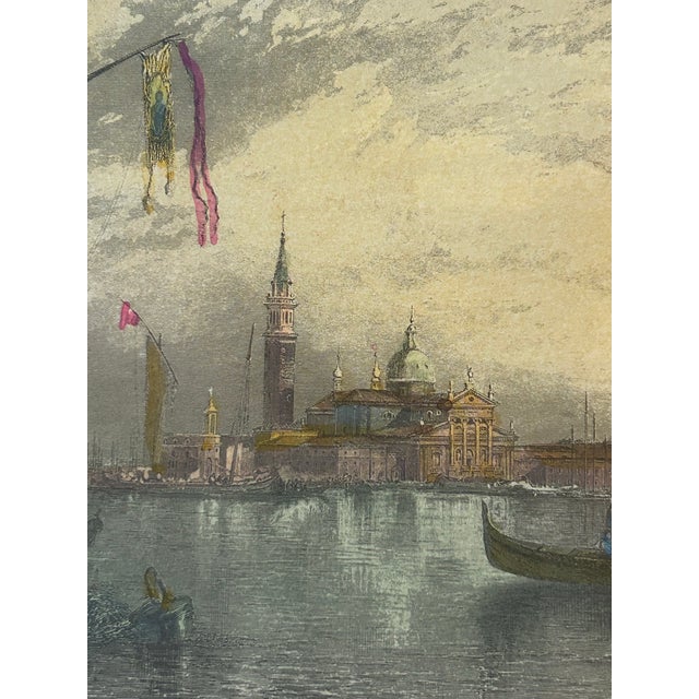 Late 19th Century 19th Century Hand Colored Engravings of Venice Newly Framed in Burlwood - A Pair For Sale - Image 5 of 12