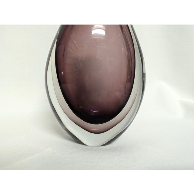 Murano Purple Murano Art Glass Vase For Sale - Image 4 of 8