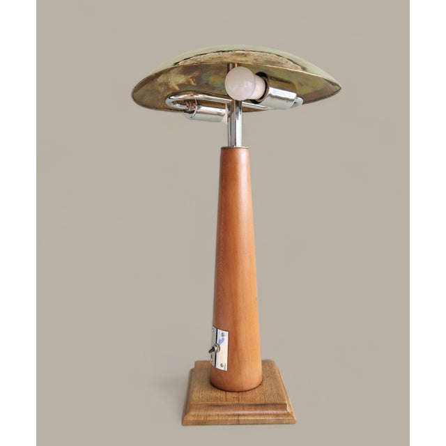 Brown Vintage Table Lamp in Wood, 1970 For Sale - Image 8 of 18