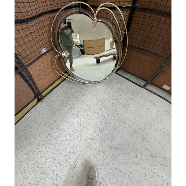 Vintage 1970s Lucite and Brass Mirror For Sale - Image 9 of 11