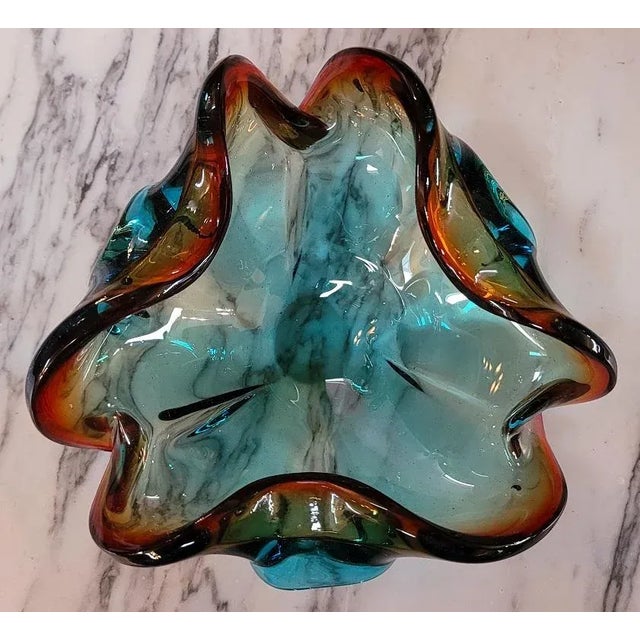Mid Century Murano Art Glass Shell Bowl For Sale - Image 4 of 13