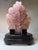 Chinese Vintage Chinese Carved Rose Quartz Koi Fish & Lotus Sculpture on Wood Stand For Sale - Image 3 of 11