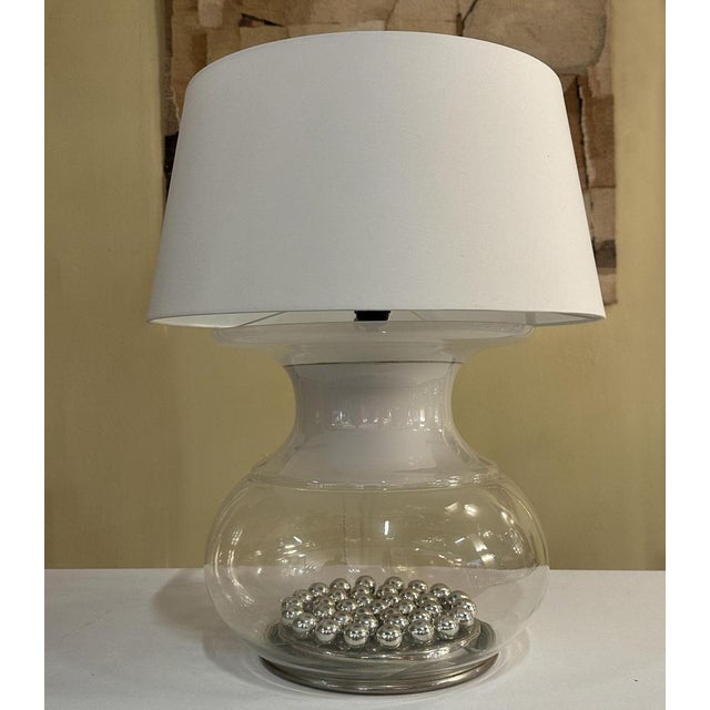 Silver Large Table Lamps from Selenova, Murano, Italy, 1970s, Set of 2 For Sale - Image 8 of 15