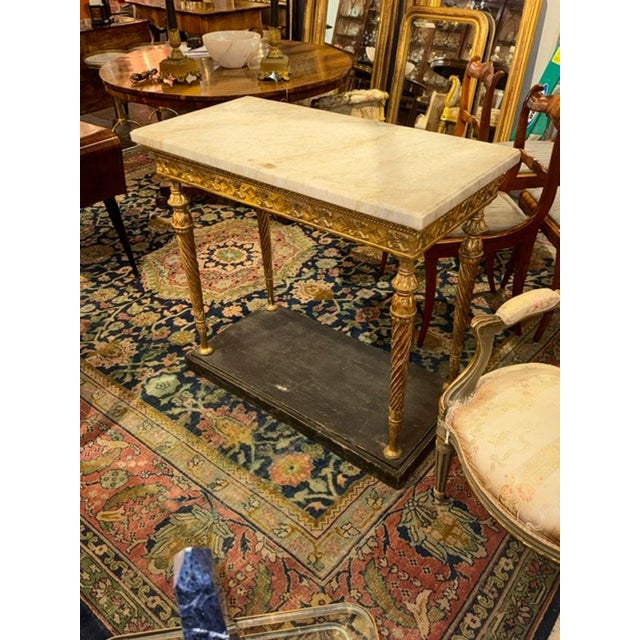 Fine 19th C. Swedish Giltwood and Marble Top Console For Sale In Dallas - Image 6 of 6