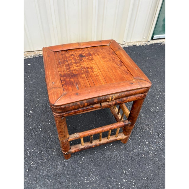 Mid 1900s Asian Dry-Joint Tortoise Bamboo Planter Stand For Sale - Image 10 of 12