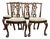 Set of 4 Antique Chippendale Style Splat Back Chairs With Concave Seats. For Sale