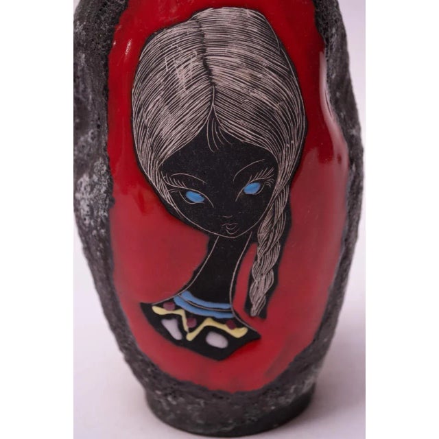 Ceramic Mid-Century Italian Modern San Marino Fat Lava Ceramic and Enamel Vase For Sale - Image 7 of 13