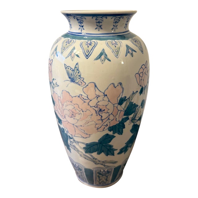 Mid 20th Century Oriental Chinoiserie Vase For Sale