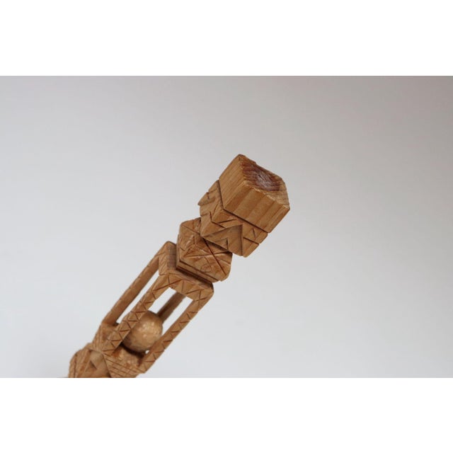 Vintage Folk Art Hand-Carved "Ball in Cage" Geometric Whimsy Sculpture For Sale - Image 18 of 18