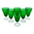 Set of 6 Vintage Forest Green Anchor Hocking Bubble Foot (“Burple”) Water Goblets | Mid-Century Glassware For Sale