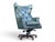 1960s English Traditional Distressed Green Leather Wingback Executive Swivel Chair For Sale In Los Angeles - Image 6 of 12