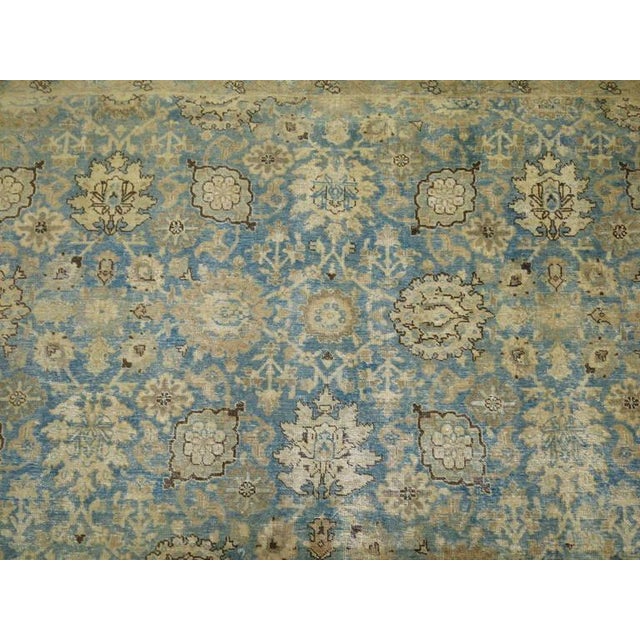 Antique Pale Blue Persian Tabriz Rug - 9'5" x 12'10" For Sale - Image 14 of 18