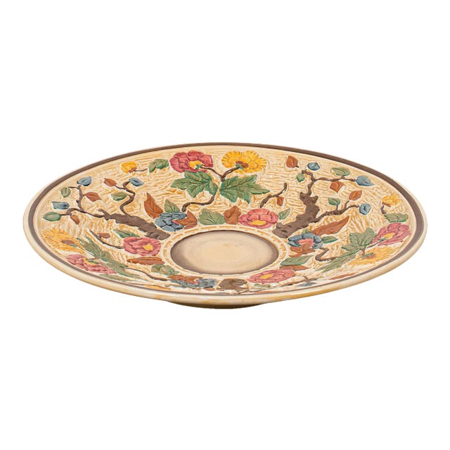 Mid Century Ceramic Decorative Serving Plate For Sale