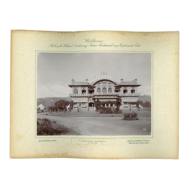 India, Gwaliar, Dak Bungalow, Original Vintage Photo, 1893 For Sale