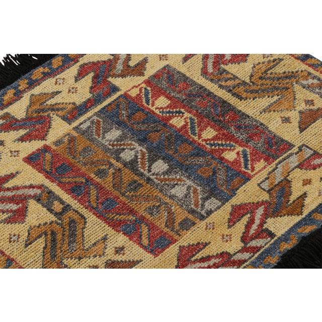 Rug & Kilim’s Tribal Style Square Scatter Rug With Geometric Patterns For Sale In New York - Image 6 of 7