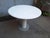 Round Dining Table in White Carrara Marble with White Marble Column, 1980s, in Very Good conditions. Designed 1970 to 1979