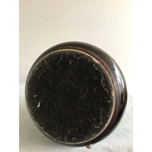 Brown 1960s Stoneware Table Lamp in Two-toned Brown For Sale - Image 8 of 8