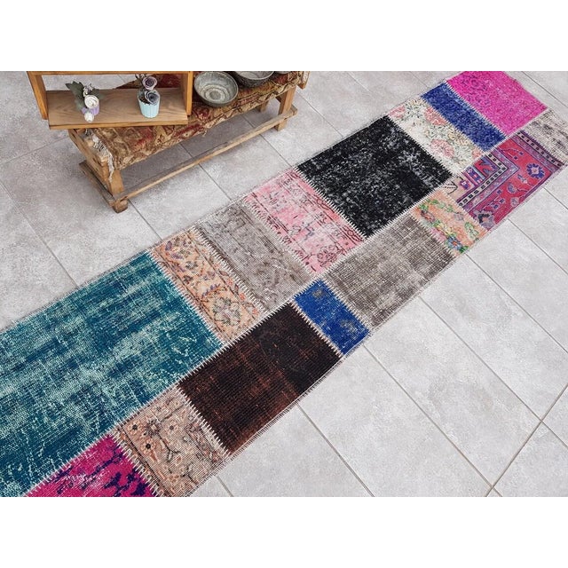 Mid 20th Century Bohemian Wool Turkish Carpet For Sale - Image 9 of 10