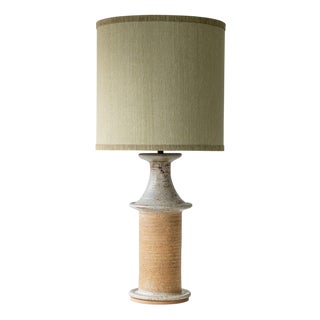 Ceramic Greige Terracotta Table Lamp by R. Houben, 1970 For Sale