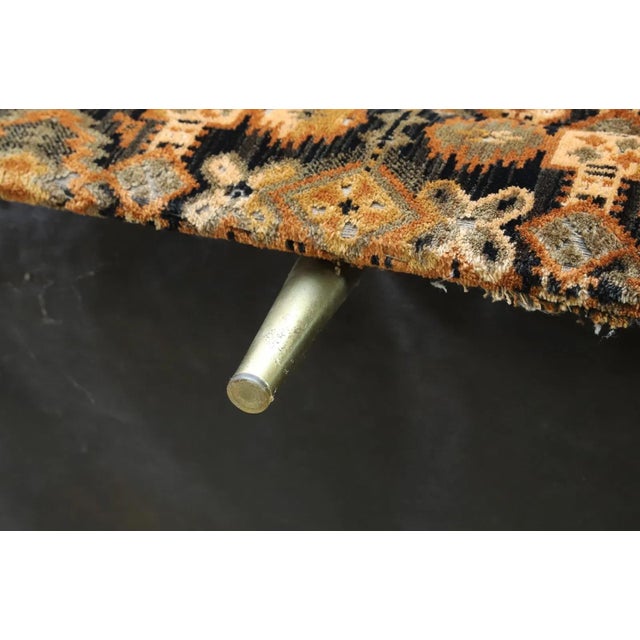 1960s Long Jack Lenor Larsen Velvet Tuxedo Sofa in Style of Paul McCobb For Sale - Image 11 of 12