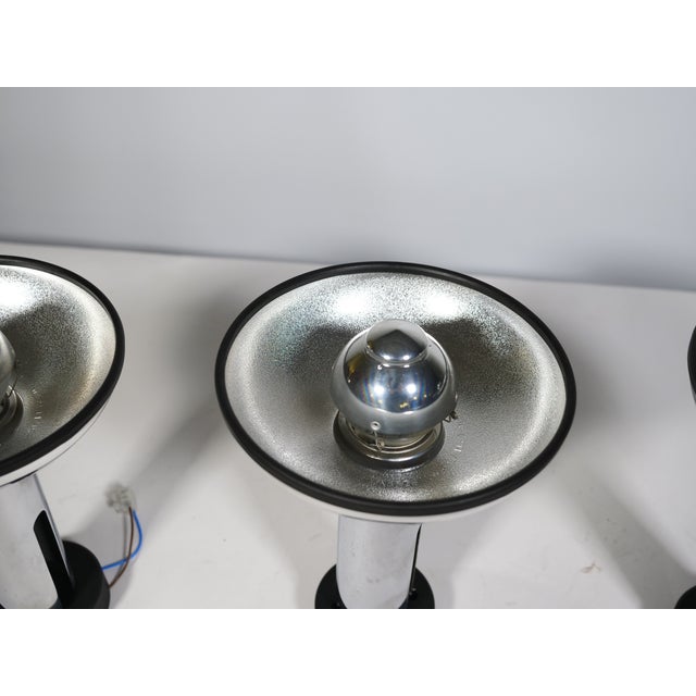 1970s Space Age Chrome Wall Lamps by Staff, 1970s, Set of 3 For Sale - Image 5 of 7