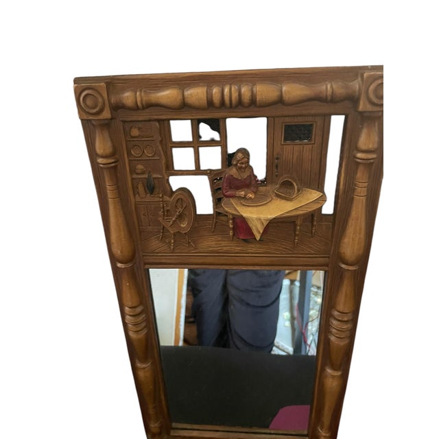 Vintage Midcentury Syroco Colonial Early American Revival Wall Mirror For Sale In Baltimore - Image 6 of 8