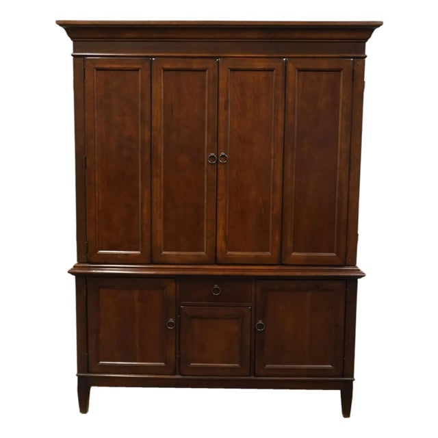 Late 20th Century Hooker Furniture Solid Cherry Contemporary Traditional Style 61" Entertainment Center / Media Cabinet For Sale