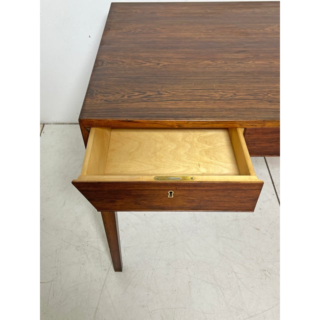 Brown C. 1950s Severin Hansen Model 36 Rosewood Desk for Haslev, Denmark For Sale - Image 8 of 14