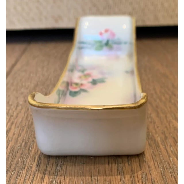 Vintage Early 20th Century Hand Painted Porcelain Pencil Holder For Sale - Image 4 of 8